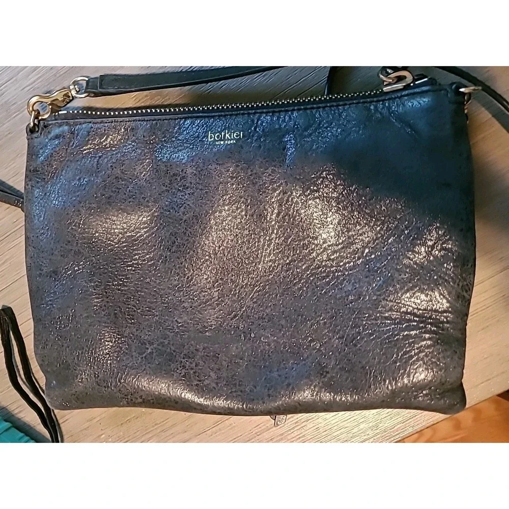 BOTKIER Soft Black Leather TRIGGER Stud Satchel Shoulder‎ Bag